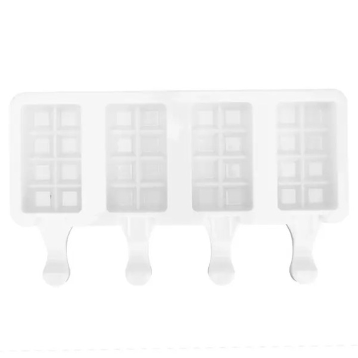 Forma de silicon pentru inghetata 4 gauri, reutilizabila, multicolor, 12x8cm
