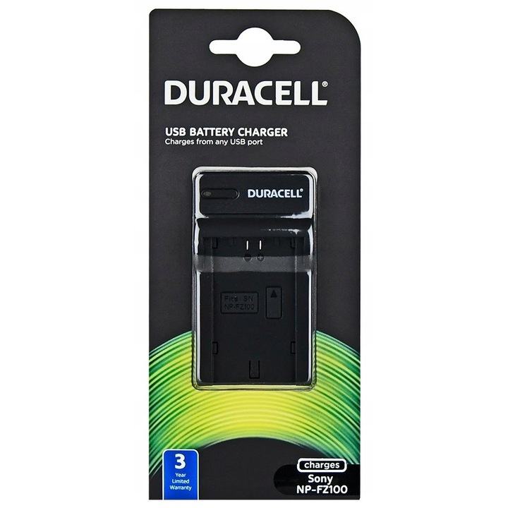 Incarcator USB Duracell NP-FZ100 pentru Sony 84x47x23mm