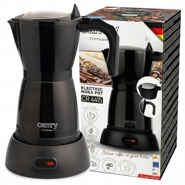 Espressor electric Camry CR 4415, 300ml, negru, 25.5x17.5x13.5cm