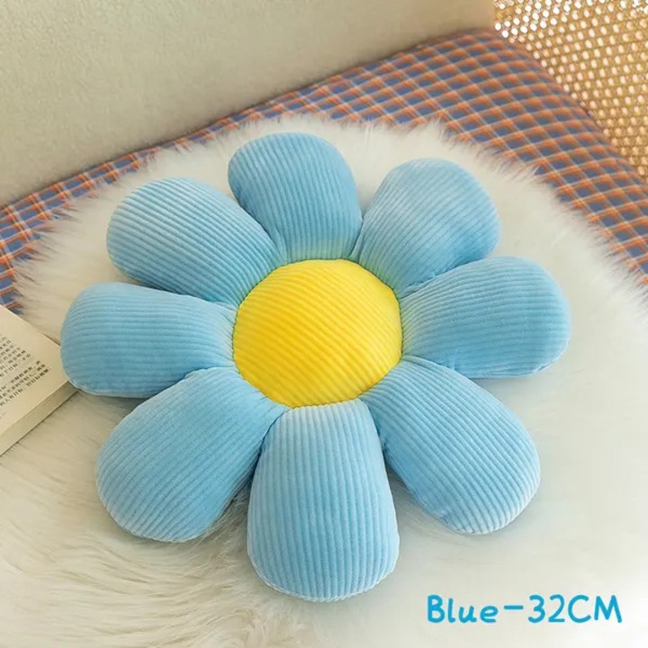 Perna decorativa floare, albastru, 32x32cm