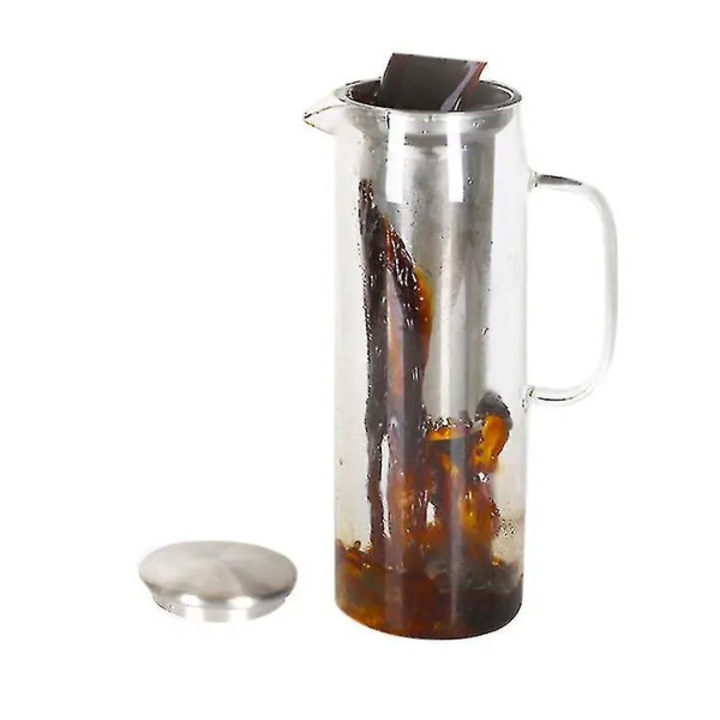 Cafetiera pentru cold brew, 1L, sticla borosilicata, filtru inox, argintiu, 12x12x29cm