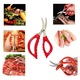 Set 6 foarfeci multifunctionale pentru fructe de mare, inox, negru rosu
