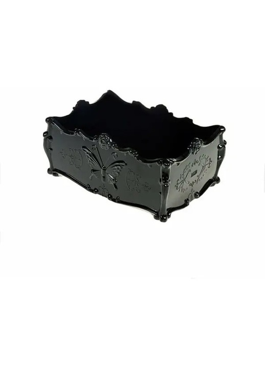 Cutie depozitare acrilica, negru, 17x11x7.5cm, organizator bijuterii si cosmetice