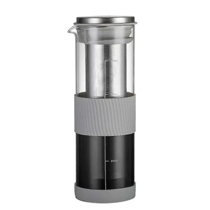 Recipient pentru cafea rece, 800ml, sticla transparenta si filtru inox