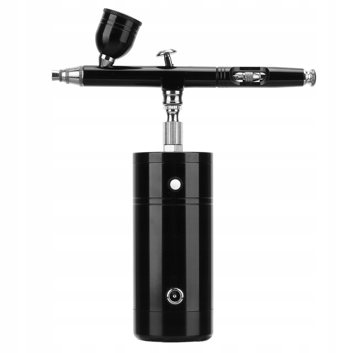 Aerograf electric fara fir LW0D93S8, set cu baterie 900 mAh, incarcare USB, rezervoare 10/25/40 ml, negru