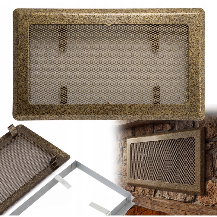 ADGO kandallórács, fém, arany, 16x30cm