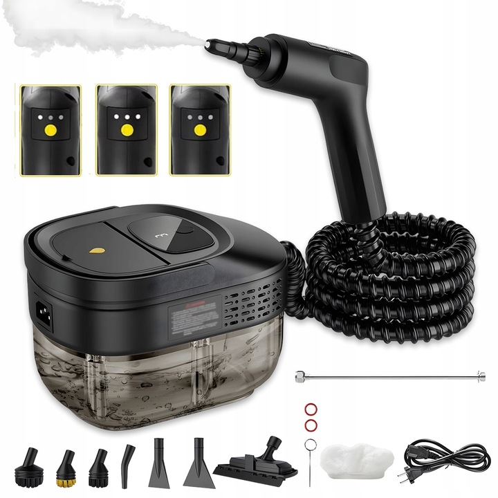 Aparat de curatat cu abur, set, 2500W, 1.6L, alb, 21x15x14.5cm