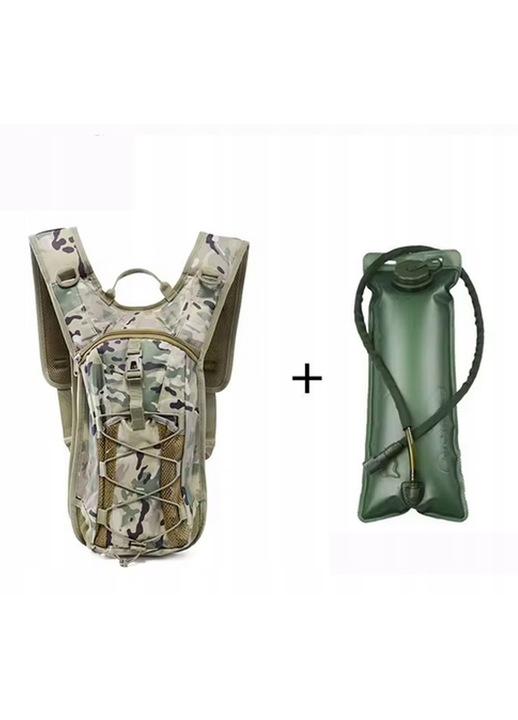 Rucsac turistic cu rezervor apa 3L, compact, usor, 45x25x15cm