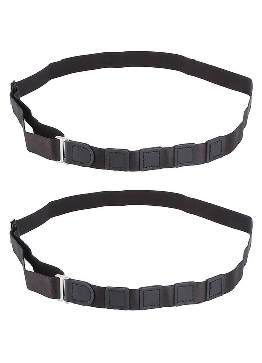Set 2 bretele pentru camasi, negru, 120x2.5x0.5cm, nailon si piele, elastice