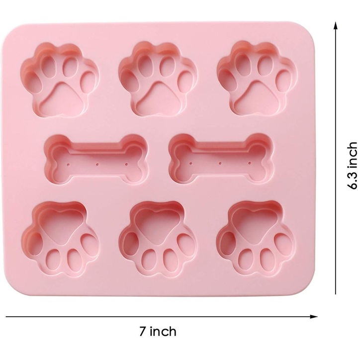 Forma silicon pentru copt, model laba catel, flexibila, 23x15cm