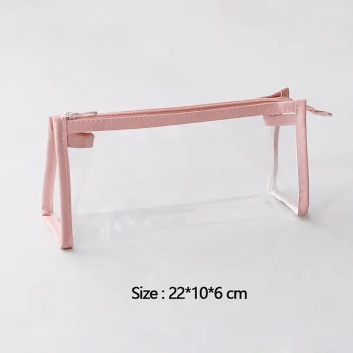 Penar transparent capacitate mare, simplu, pentru scoala si birou, 20x10cm