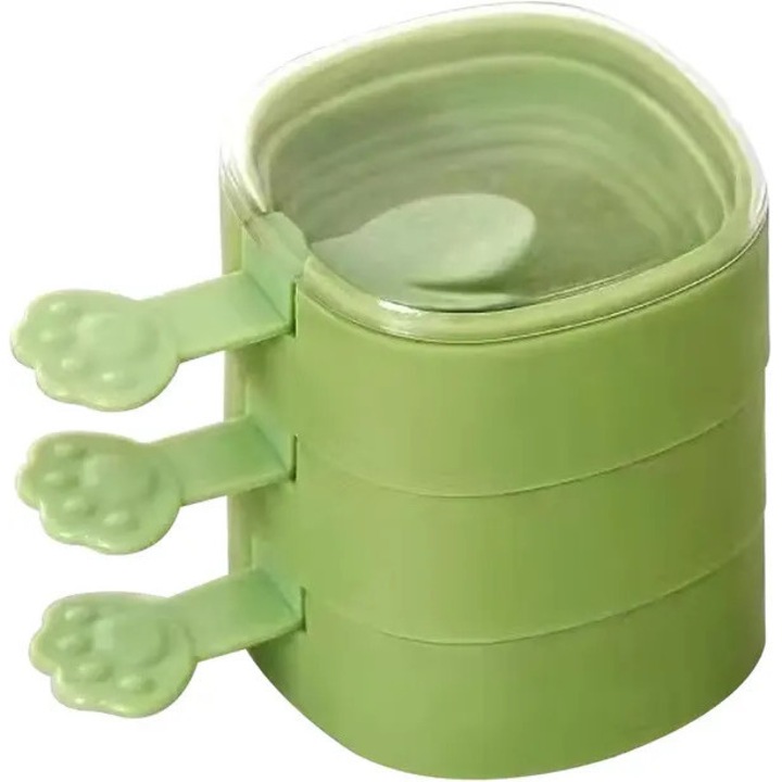 Forme de inghetata din silicon, set 3 etaje, verde, reutilizabil, 20x15x10cm