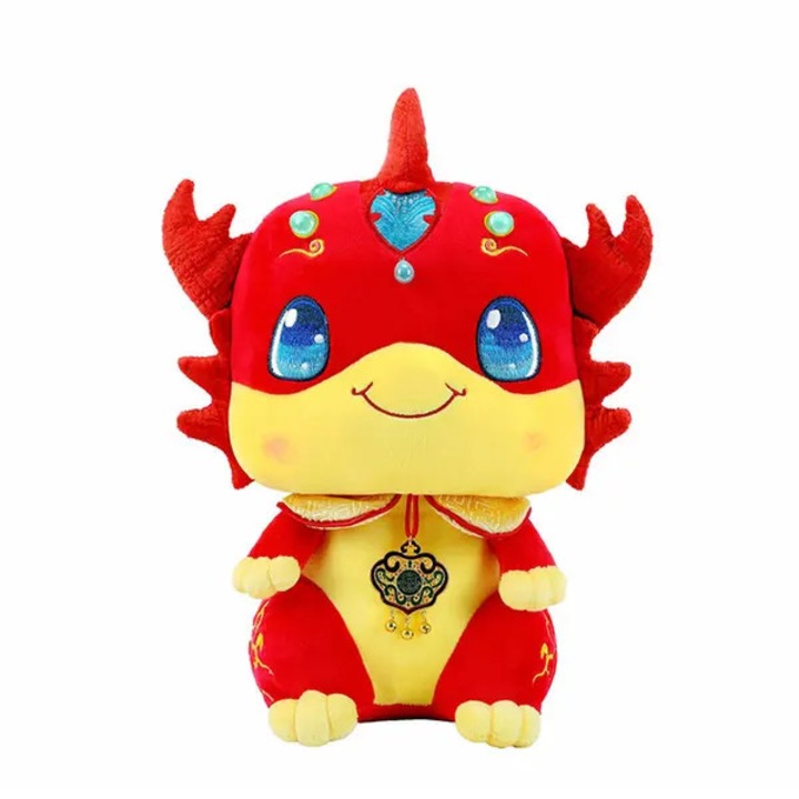 Jucarie plus dragon, moale, 35cm, multicolor