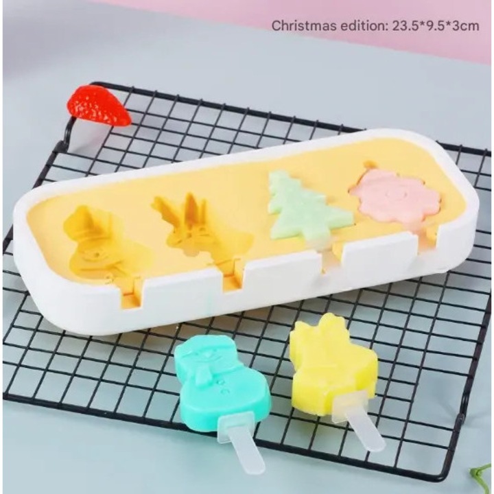 Forme prajituri animal de Craciun din silicon alimentar flexibil 10x10cm