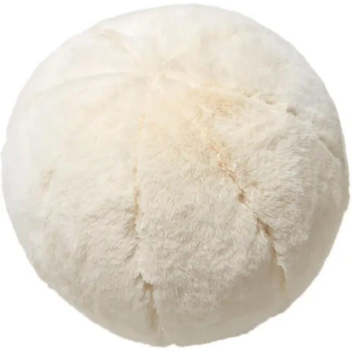 Perna decorativa rotunda alba, moale si confortabila, 30x30cm