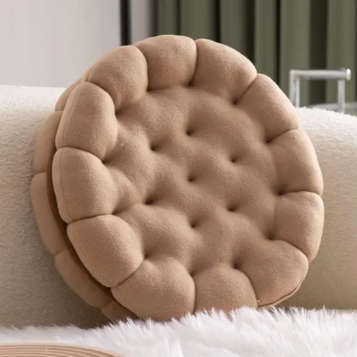 Perna rotunda decorativa biscuiti 35x35x12cm multicolor