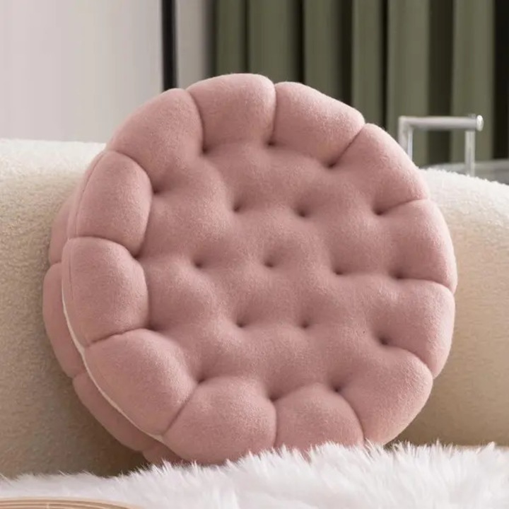 Perna decorativa rotunda biscuiti 35x35x12cm multicolor