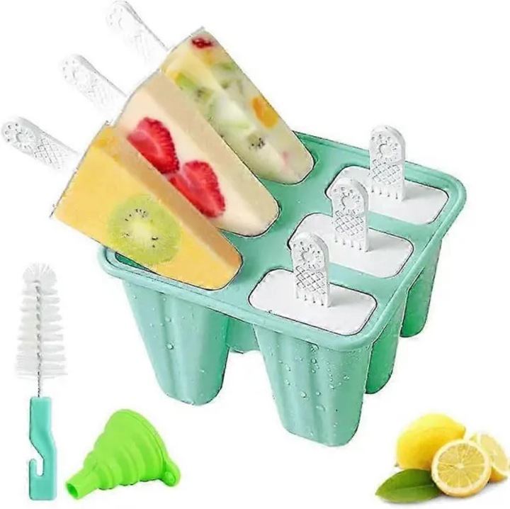 Set 6 forme inghetata silicon, reutilizabile, multicolor, 14x12x9cm