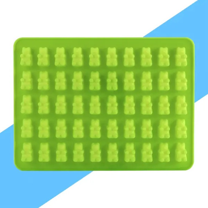 Forma silicon ursuleti gummy, 50 cavitati, multicolor, 19x14cm