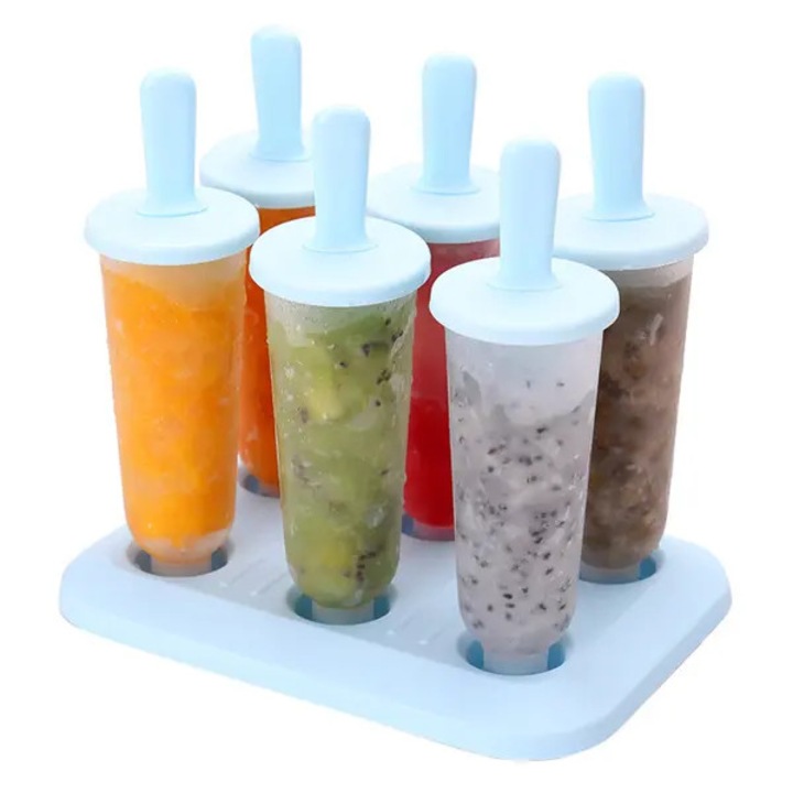 Forma de inghetata reutilizabila, BPA-free, cu betisoare anti-picurare, set compact