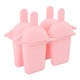 Set forme inghetata silicon cu baza si 50 betisoare, roz, 5 piese