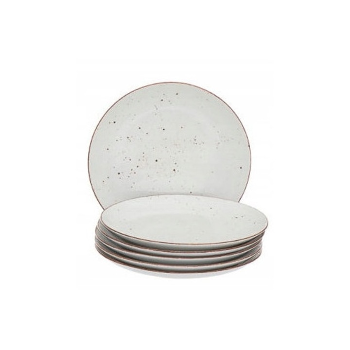 Set 6 farfurii desert Lubiana Boss 20,5cm bej
