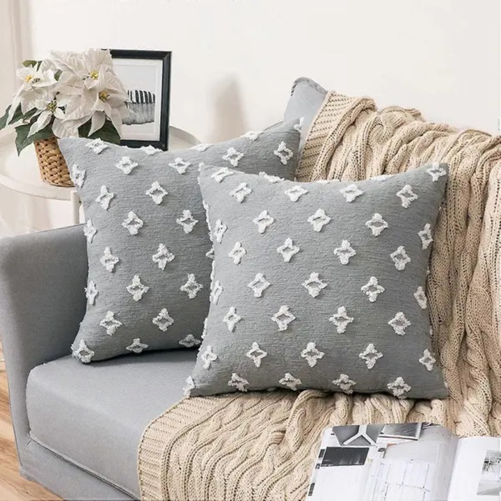 Set 2 huse perne decorative jacquard rombice, multicolor, 45x45cm