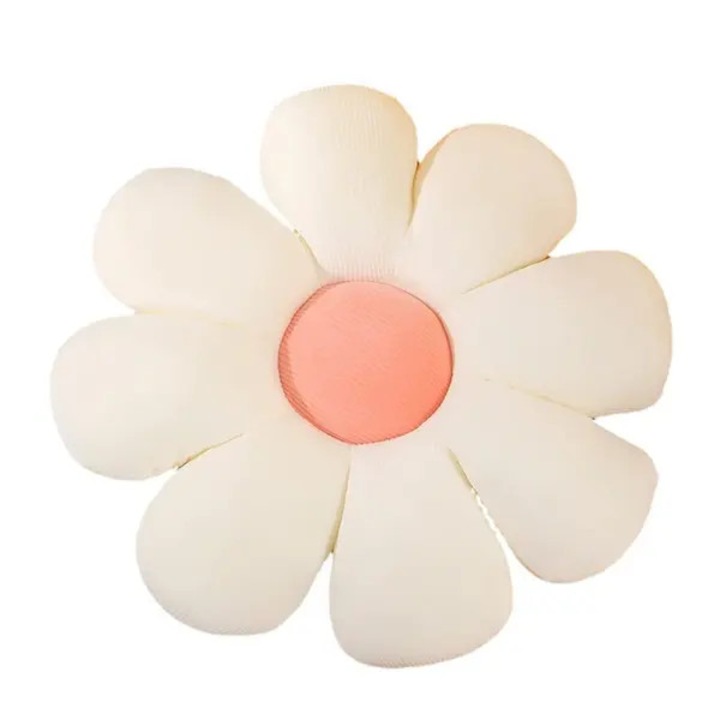 Perna decorativa floare alba 53cm, plus, confortabila