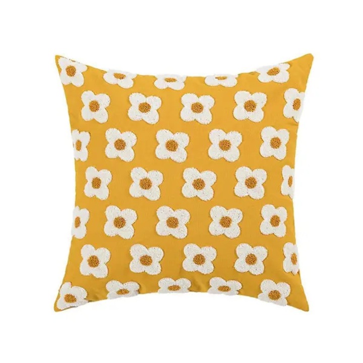 Husa perna decorativa bumbac, model floral multicolor, 45x45cm