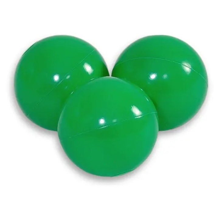 Bile din plastic pentru piscina uscata, 50 bucati, verde, 7cm diametru