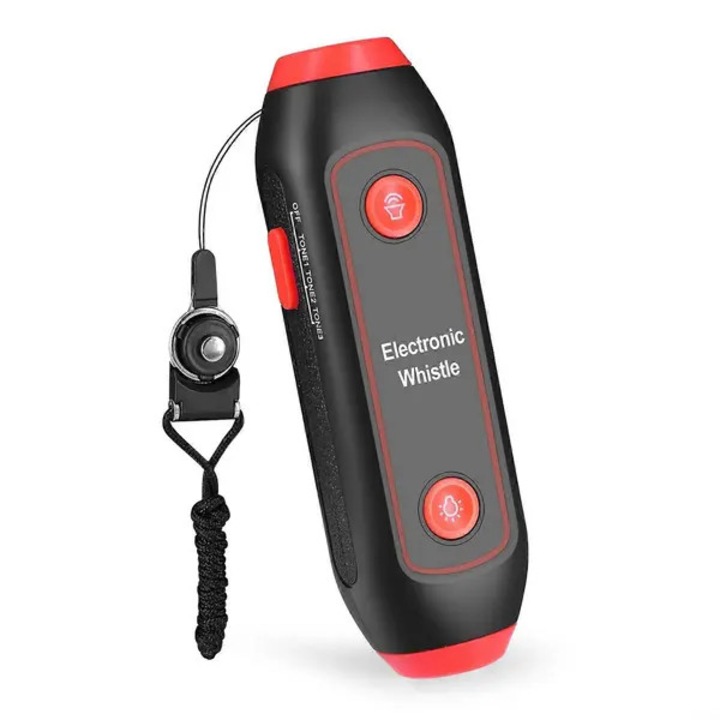 Fluier electric portabil, rezistent la apa, lumina SOS, 14x4.3x3.3cm