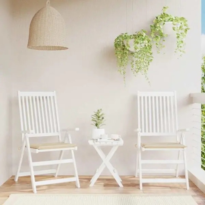 Set 2 perne scaun, 40x40x4cm, bej, material Oxford, spuma moale