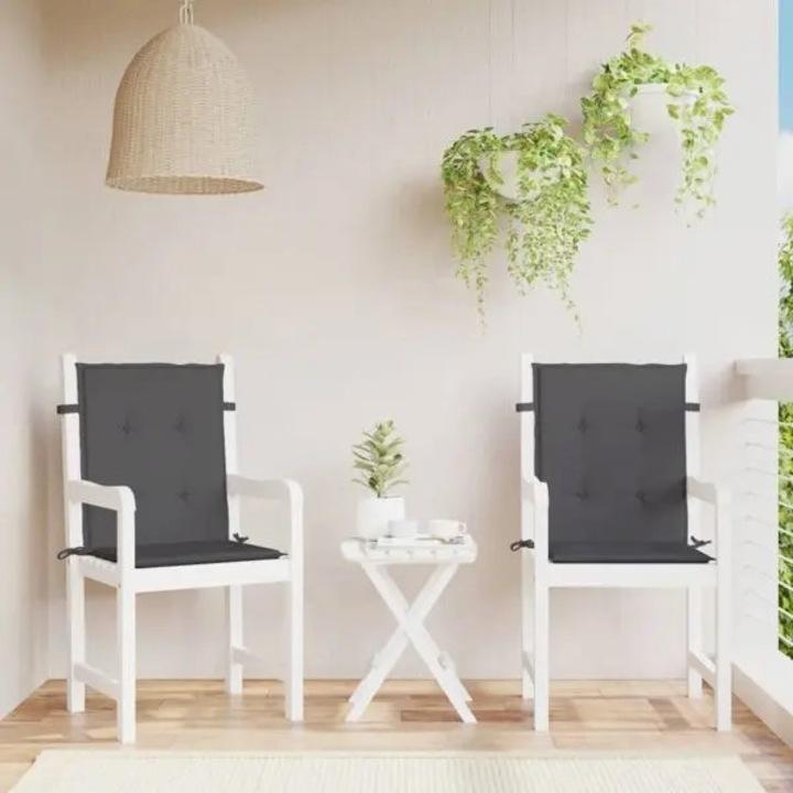 Set 4 perne scaun si spatar, Oxford, antracit, 50x40x3cm si 60x50x3cm