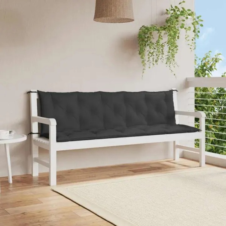 Perne pentru banca, set, Oxford, negru, 180x100x7cm