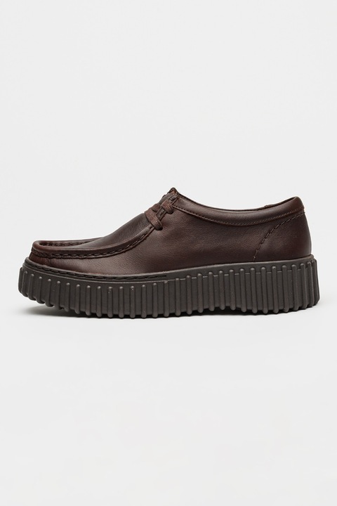 Clarks, Кожени обувки Torhill, Тъмнокафяв