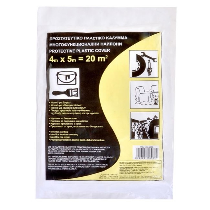Folie protectie plastic 4x5m pentru lucrari casnice