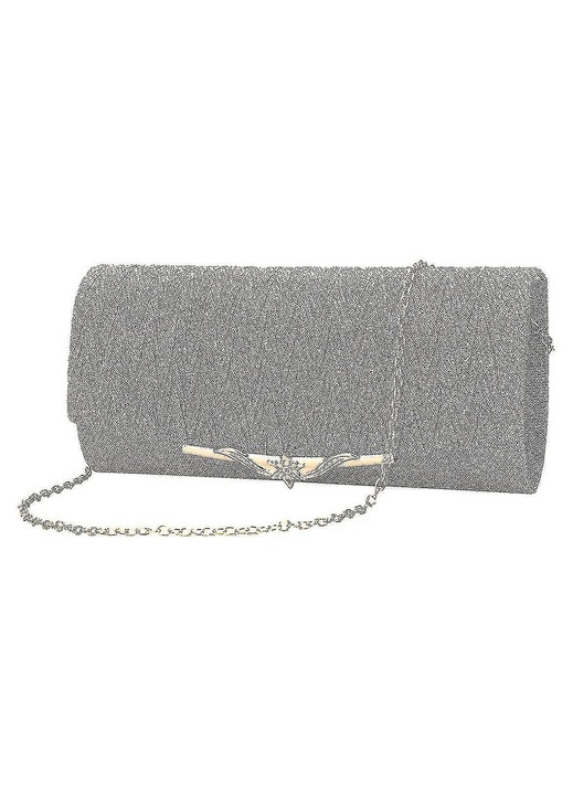 Női táska, clutch, négyzet alakú modell, poliészter anyag, arany, kicsi