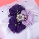 Perna nunta, 20x20cm, satin, decor perle si flori mov