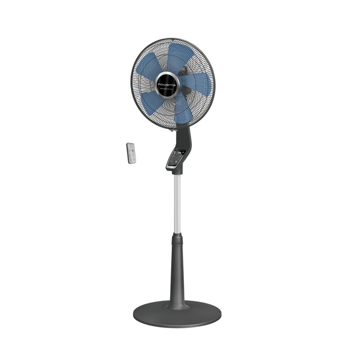 Вентилатор на стойка Rowenta Turbo Silence Extreme VU5677F0, 34 W, 10 скорости, автоматично многопосочно въртене, автоматично спиране, мотор Effitech, дистанционно управление, таймер, хронометър, височина