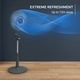 Вентилатор на стойка Rowenta Turbo Silence Extreme VU5677F0, 34 W, 10 скорости, автоматично многопосочно въртене, автоматично спиране, мотор Effitech, дистанционно управление, таймер, хронометър, височина
