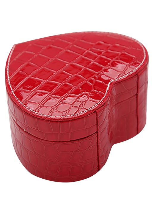 Cutie bijuterii YANYXR inima, piele, rosu mov roz negru, 14x7cm