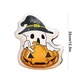 Perna decorativa Halloween YANYXR, design extraterestru si dovleac, alb-galben, 32cm