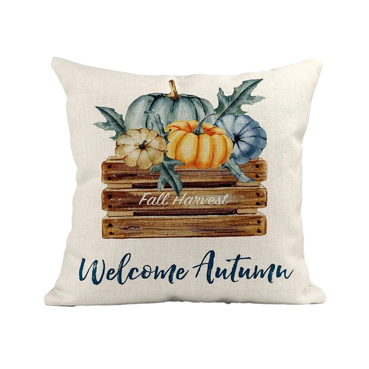 Set perna decorativa YANYXR Halloween dovleac frunze artar alb 45x45x8cm