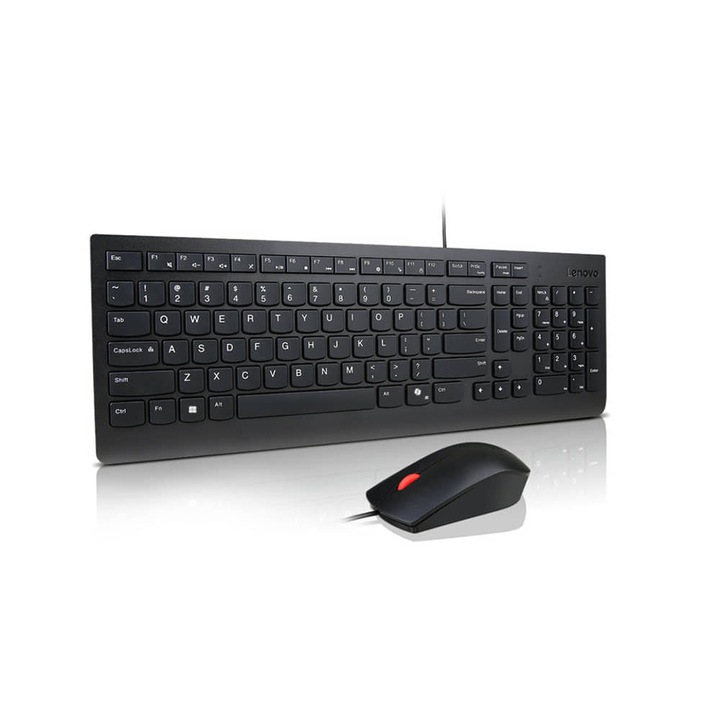 Lenovo Essential Wired Combo Keyboard and Mouse billentyűzet és egér szett, USB, 1600 DPI, magyar kiosztás, fekete - 4X31R64418