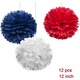 Set 12 bile flori hartie burgundy 30x30cm decor petrecere nunta aniversare