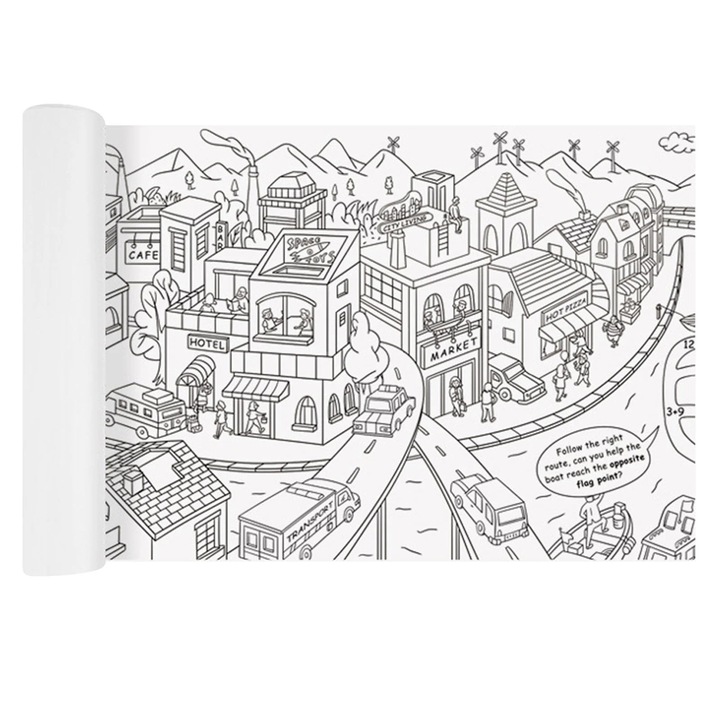 Poster de colorat urias padure, YANYXR, 43x1000cm, multicolor