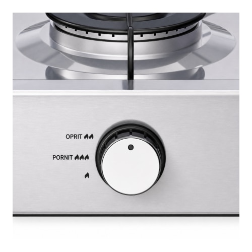 Aragaz portabil cu 4 arzatoare HAEGER QUAD COOK, Dimensiuni 500x500x115mm, Anticoroziv, Aluminiu, Suprafata usor de curatat, Manere decorative inox, Argintiu