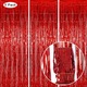 Perdea franjuri folie metalica YANYXR, set 3 buc, auriu, 100x200cm