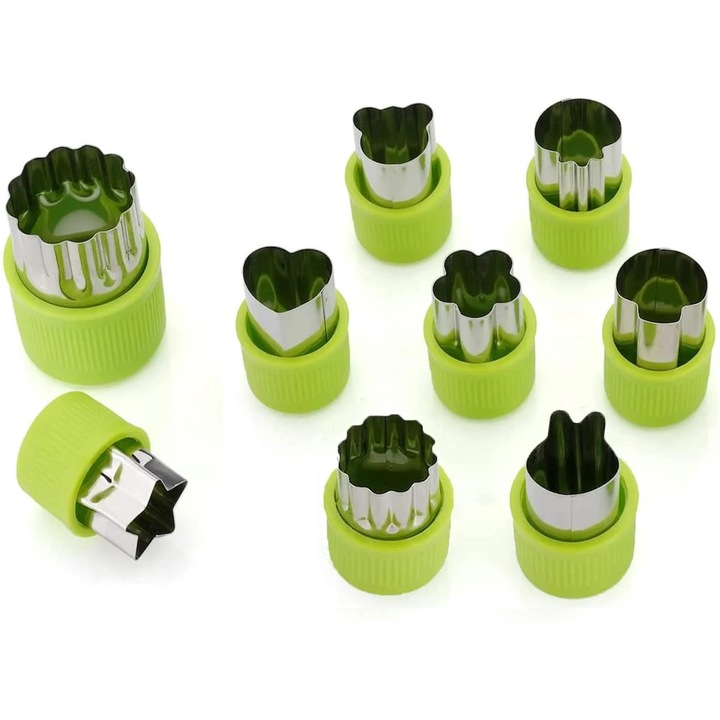 Set 9 forme prajituri YANYXR, inox si silicon, diverse forme, multicolor, 5x5cm