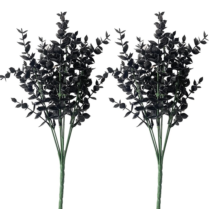 Frunze artificiale eucalipt negru set 2 35cm